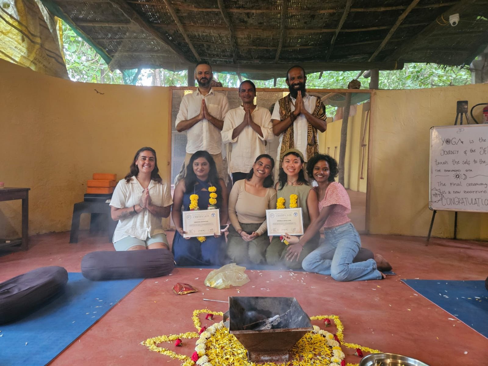 Yoga on the beach in Goa