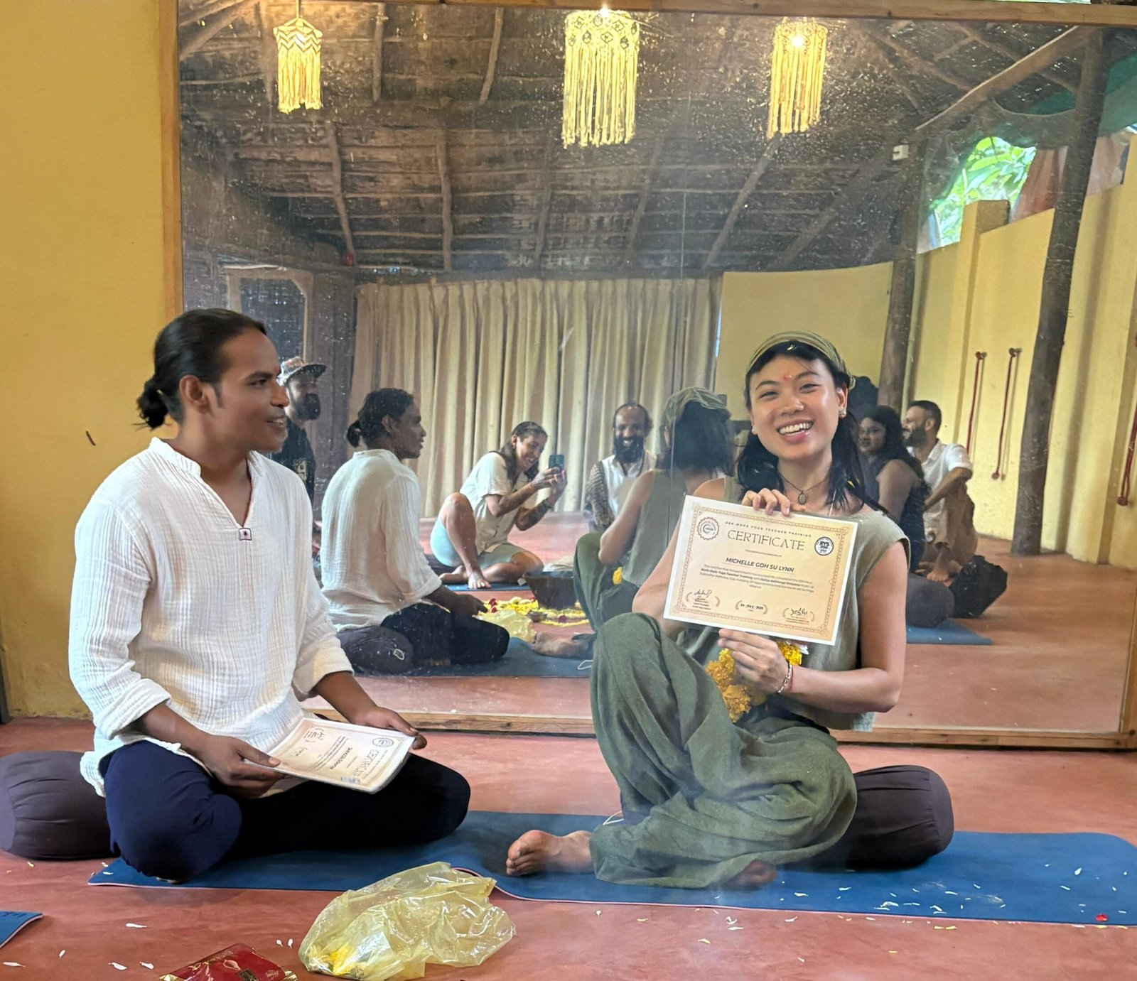 Yoga class in nature